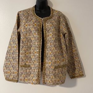 Coldwater Creek Floral Embroidered Jacket Coat
